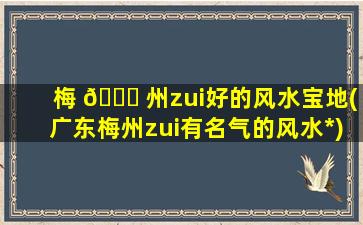 梅 🍀 州zui
好的风水宝地(广东梅州zui
有名气的风水*
)